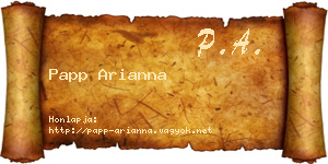 Papp Arianna névjegykártya